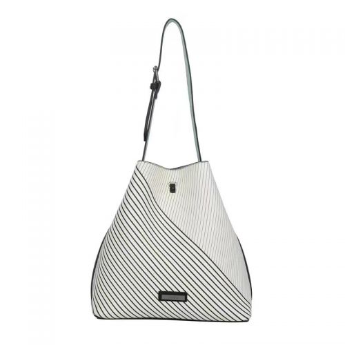 Stripe PU Leather Fashion Bucket Bag