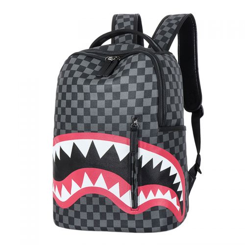 Hot Sale Shark Printing PU Women Men Backpack 